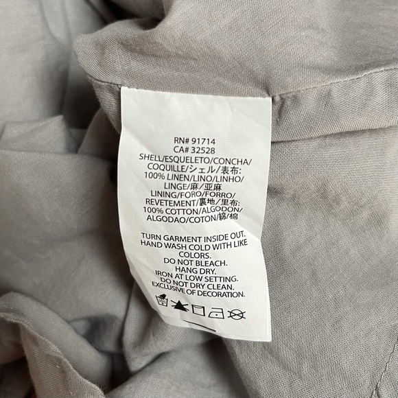 Armani Exchange Grey 100% Linen Front Zip Dress Size 4 - Picture 10 of 10